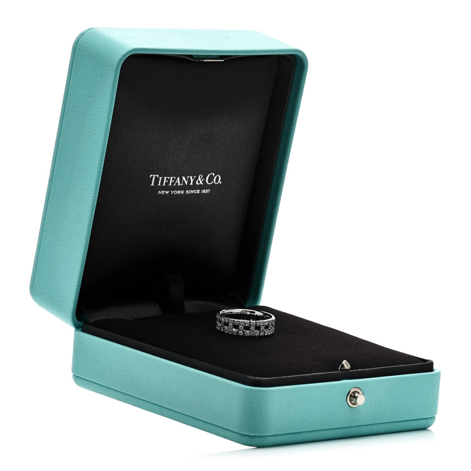 Tiffany 18K White Gold Diamond T True Wide Ring 53 6.25 5 of 5