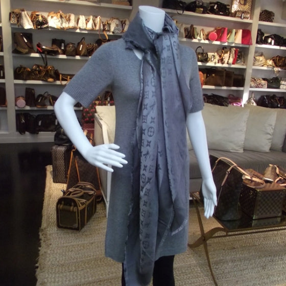 Monogram Lurex Shawl Anthracite