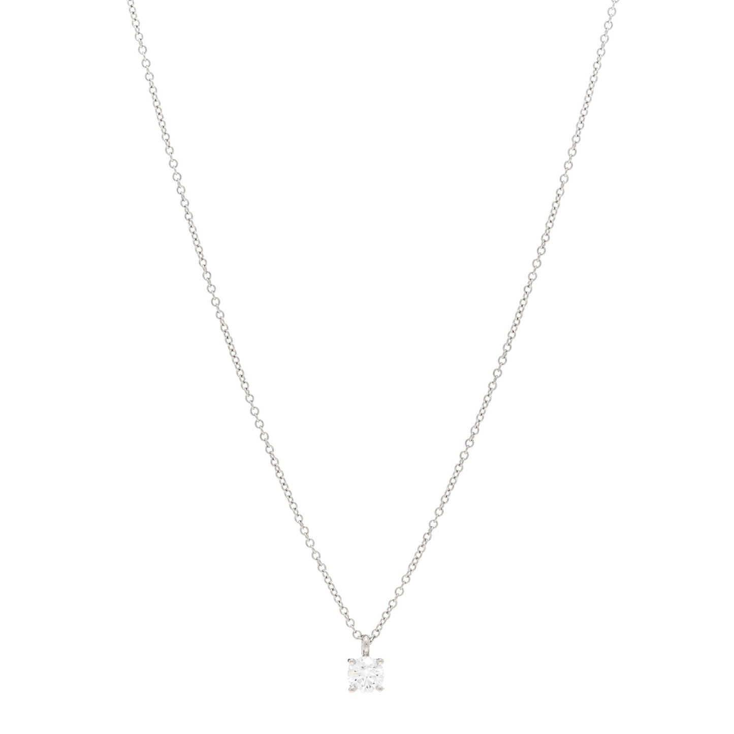 Platinum Diamond .30ct Solitaire Pendant Necklace
