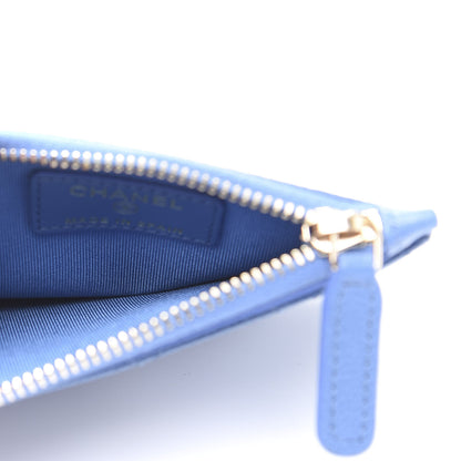 Chanel Caviar Quilted CC Zip Card Holder Blue 5 of 10