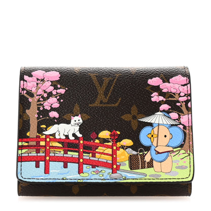 Louis Vuitton Monogram 2021 Christmas Animation Japanese Garden Victorine Wallet Wisteria Pink 1 of 7