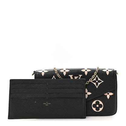 Louis Vuitton Empreinte Monogram Giant Felicie Pochette Black Beige 2 of 10