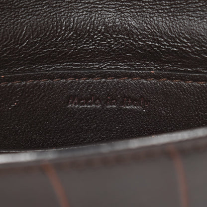 Celine Crocodile Embossed Calfskin Mini Symmetrical Bag Brown 7 of 10