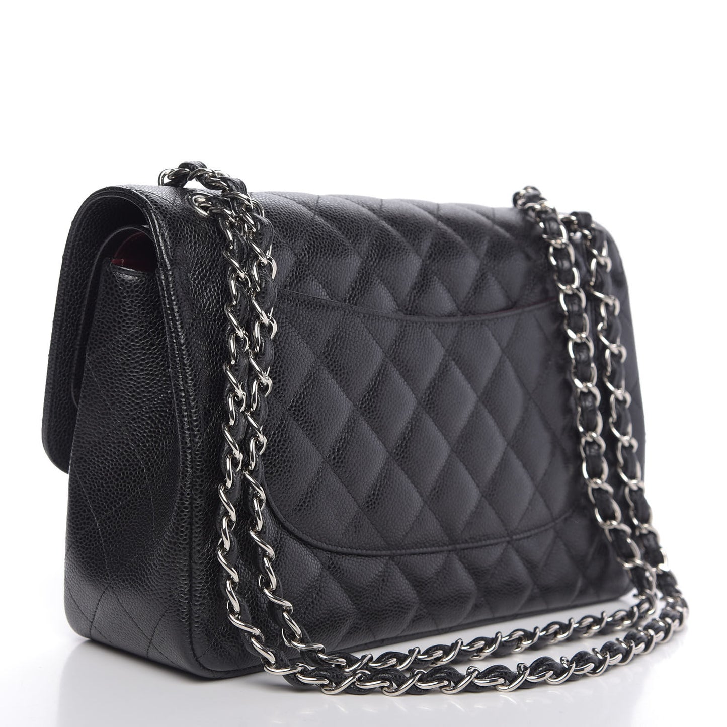 Caviar Quilted Jumbo Double Flap Black