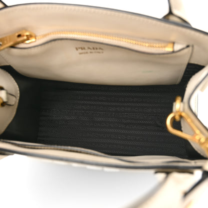 Prada Saffiano Cuir Calfskin Small Monochrome Top Handle Tote White 5 of 17