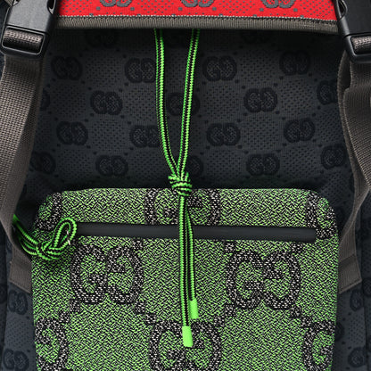 Gucci Jersey GG Monogram All Over Pan Sport Double Buckle Backpack Grey Green Multicolor 8 of 10