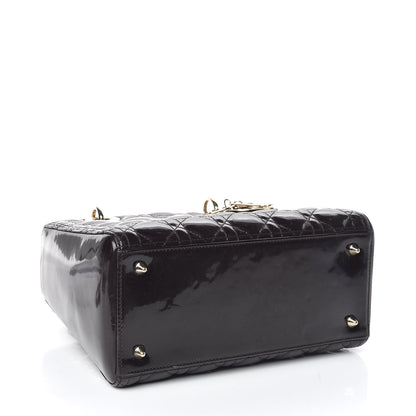 Christian Dior Patent Cannage Medium Lady Dior Dark Brown 4 of 9