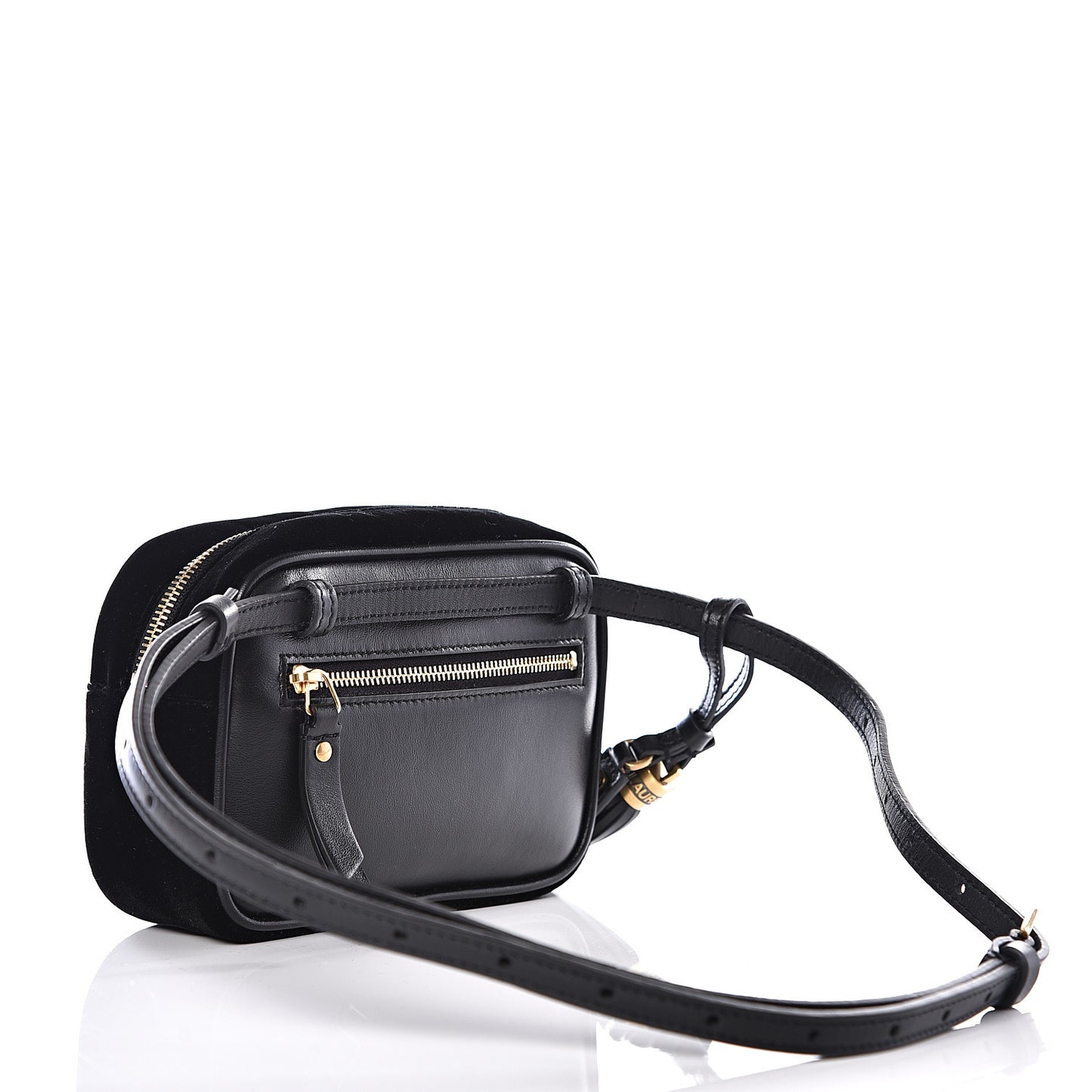 Velour Matelasse Monogram Lou Belt Bag Black