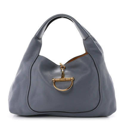 Gucci Grained Calfskin Softbit Maxi Shoulder Bag Dusty Blue 1 of 11