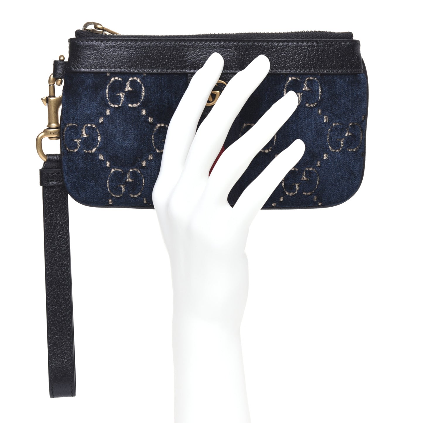 Velvet GG Monogram Textured Calfskin Web Smartphone Case Blue Beige Black