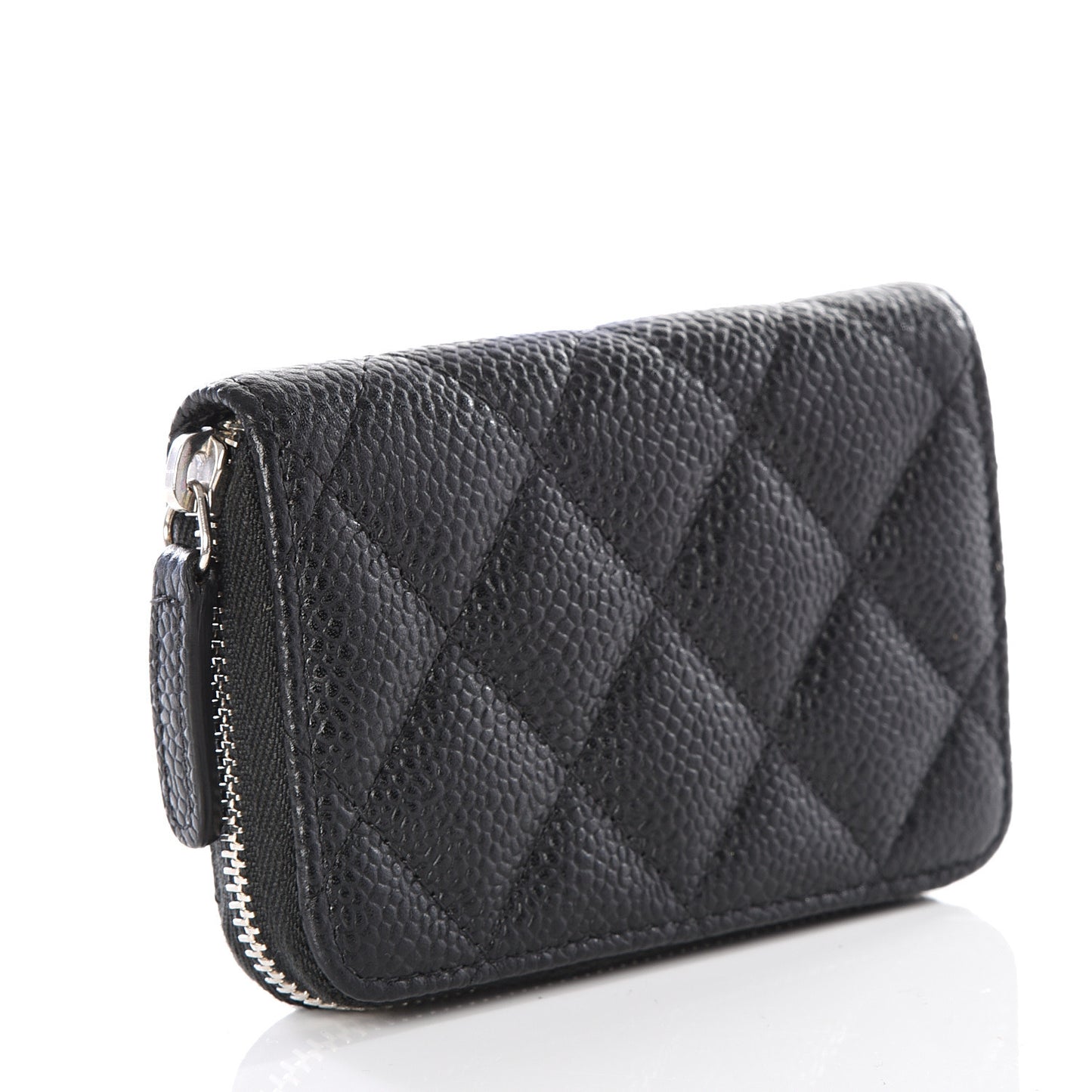 Caviar Quilted Zip Coin Purse Black