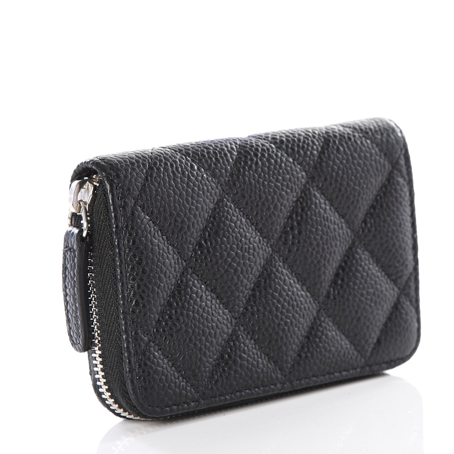 Chanel Caviar Quilted Zip Coin Purse Black 2 of 7