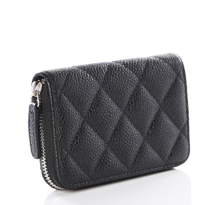 Chanel Caviar Quilted Zip Coin Purse Black 2 of 7