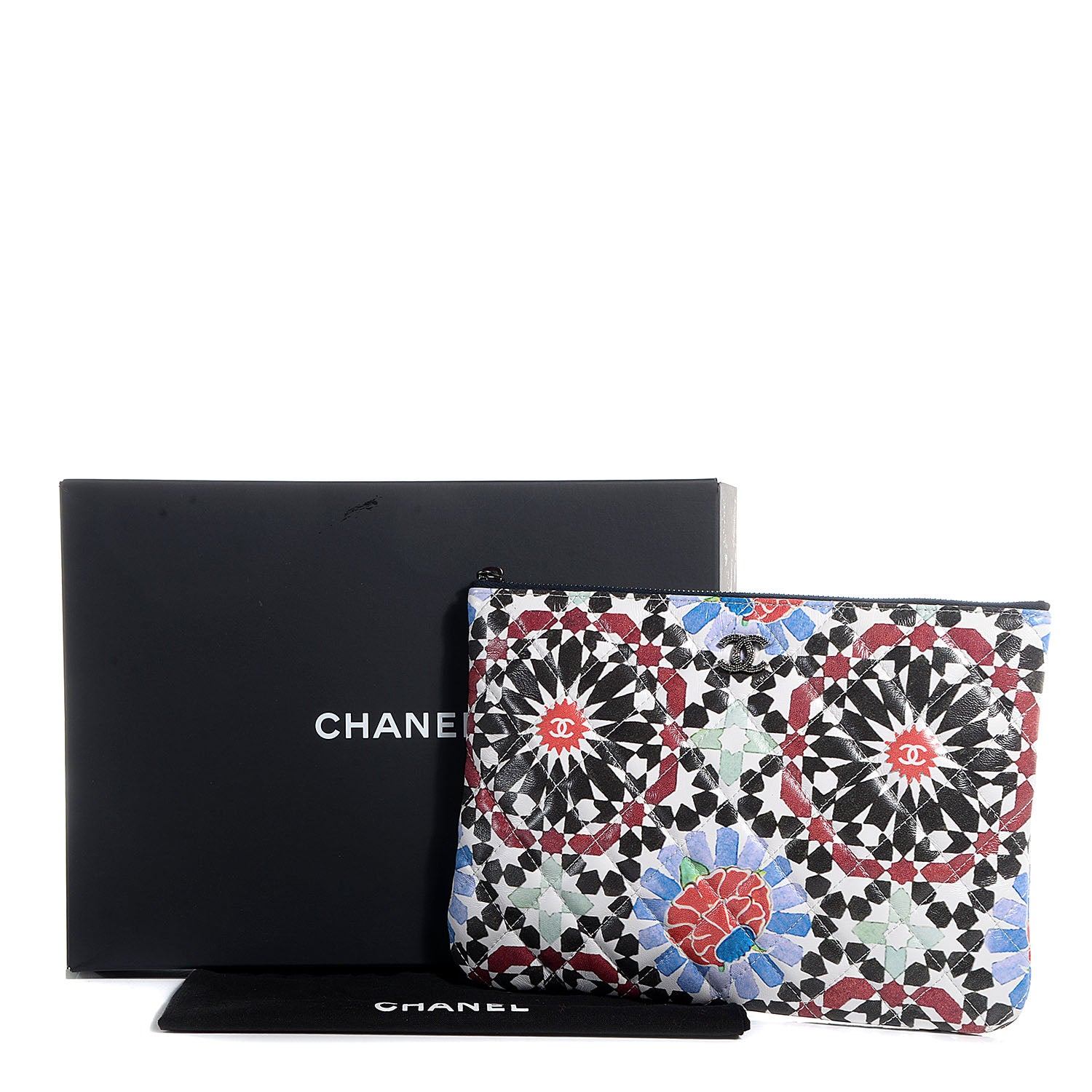 Chanel Coated Canvas Paris Dubai Medium Cosmetic Case Multicolor 8 of 8