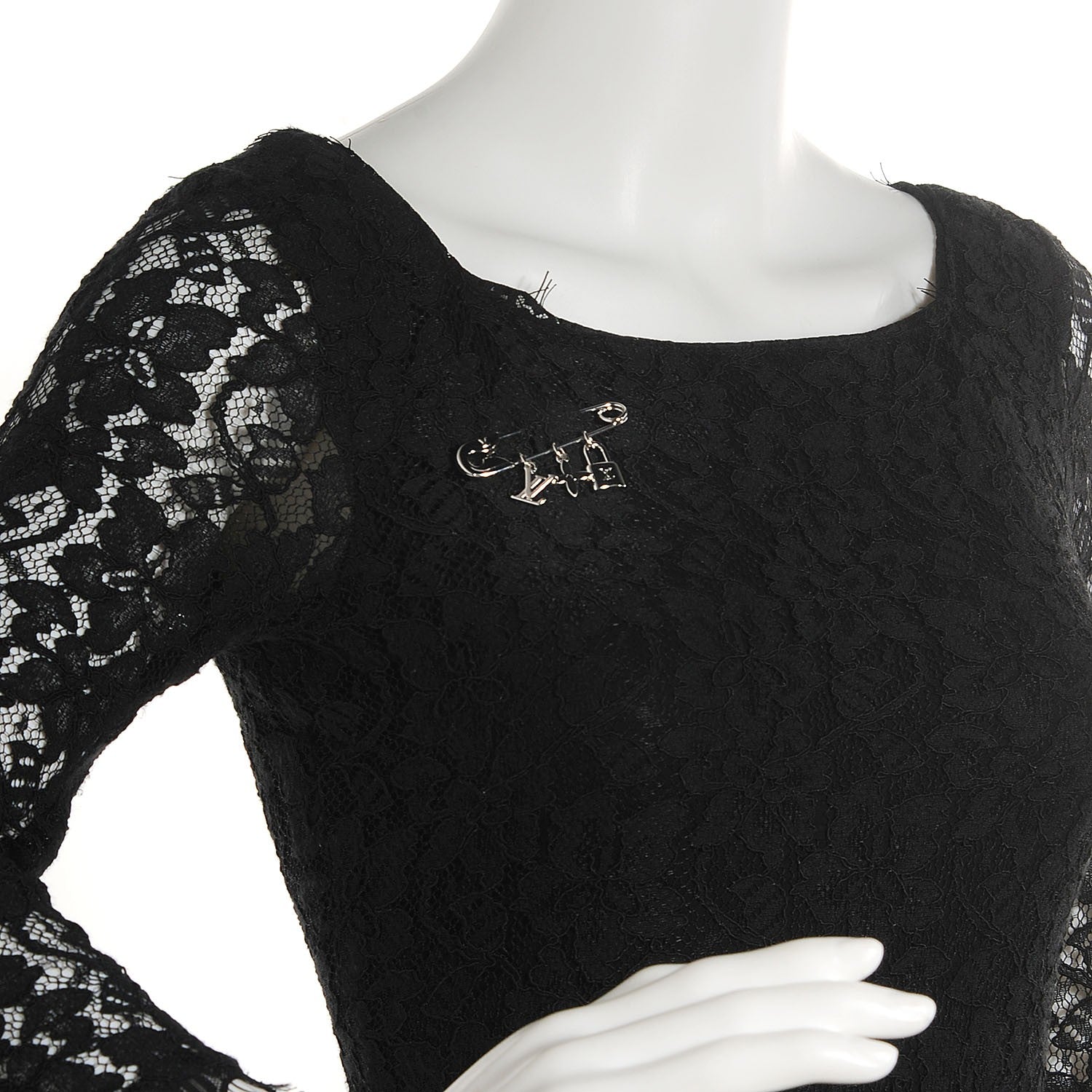 Louis Vuitton Charm Safety Pin Brooch Silver 2 of 4