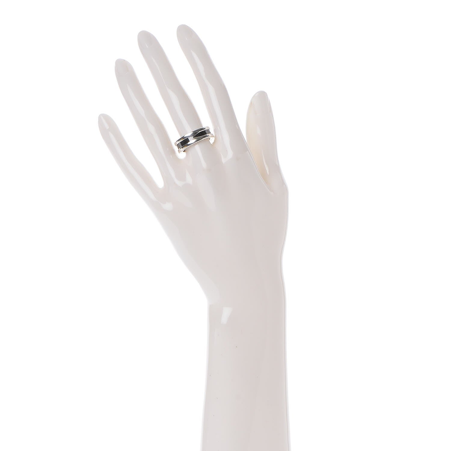 Bulgari Sterling Silver Ceramic Save The Children One-Band Ring 54 7 2 of 4