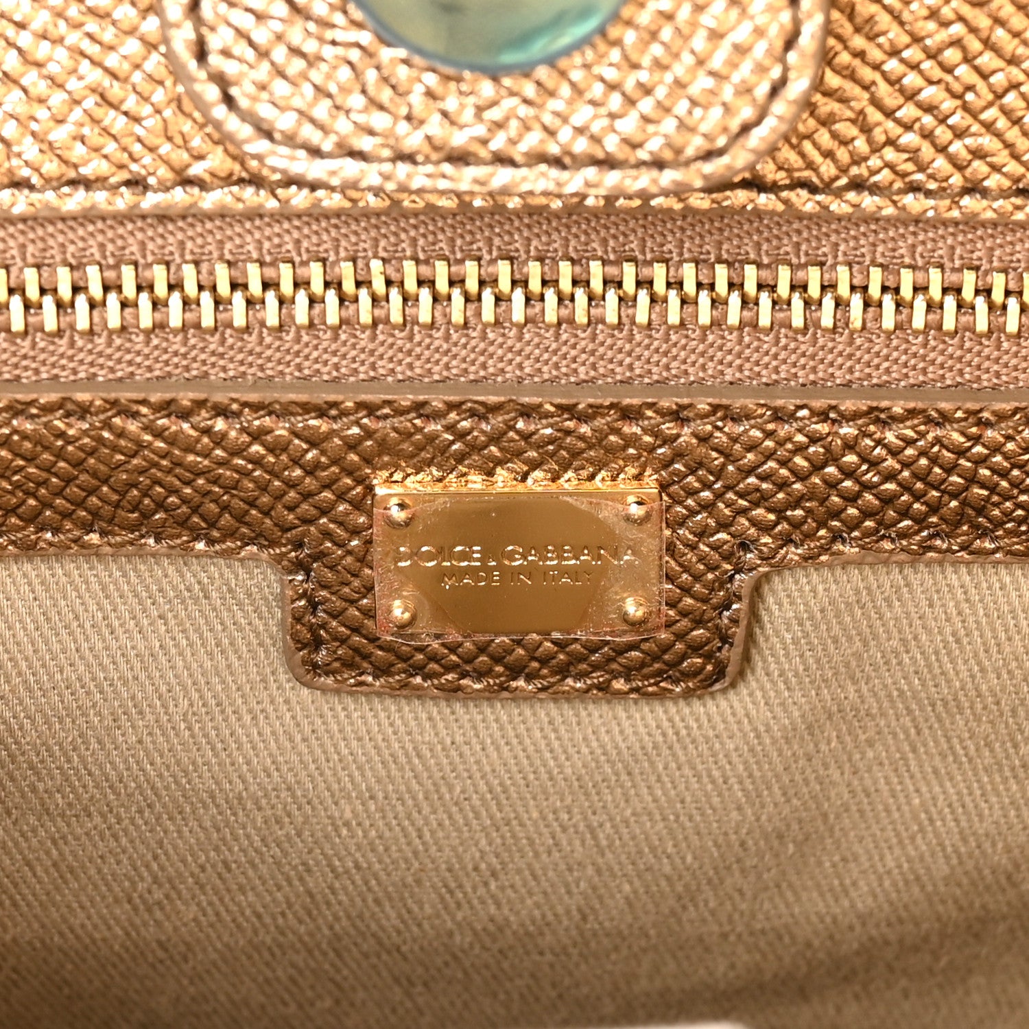 Dolce & Gabbana Metallic Dauphine Medium Frame Tote Gold 6 of 9