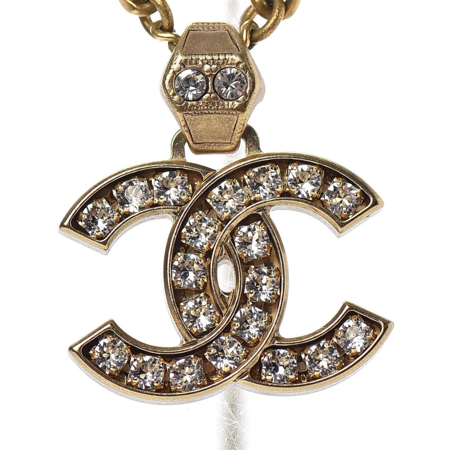 Crystal CC Pendant Necklace Gold