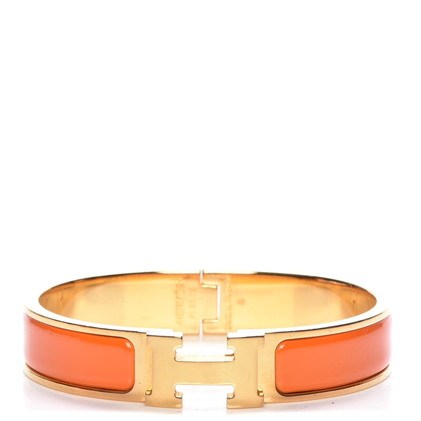 Enamel Narrow Clic Clac H Bracelet PM Orange