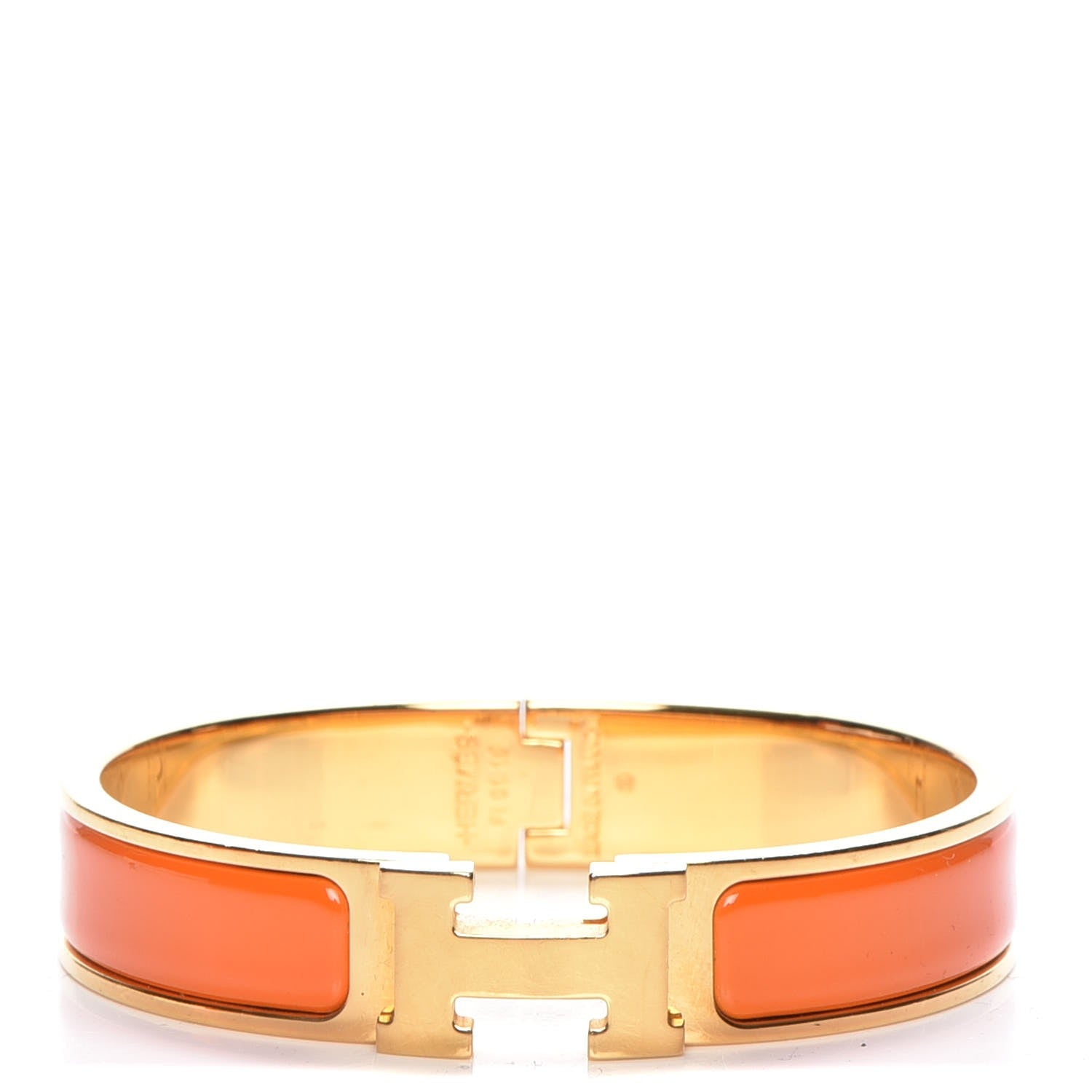 Hermes Enamel Narrow Clic Clac H Bracelet PM Orange 1 of 5