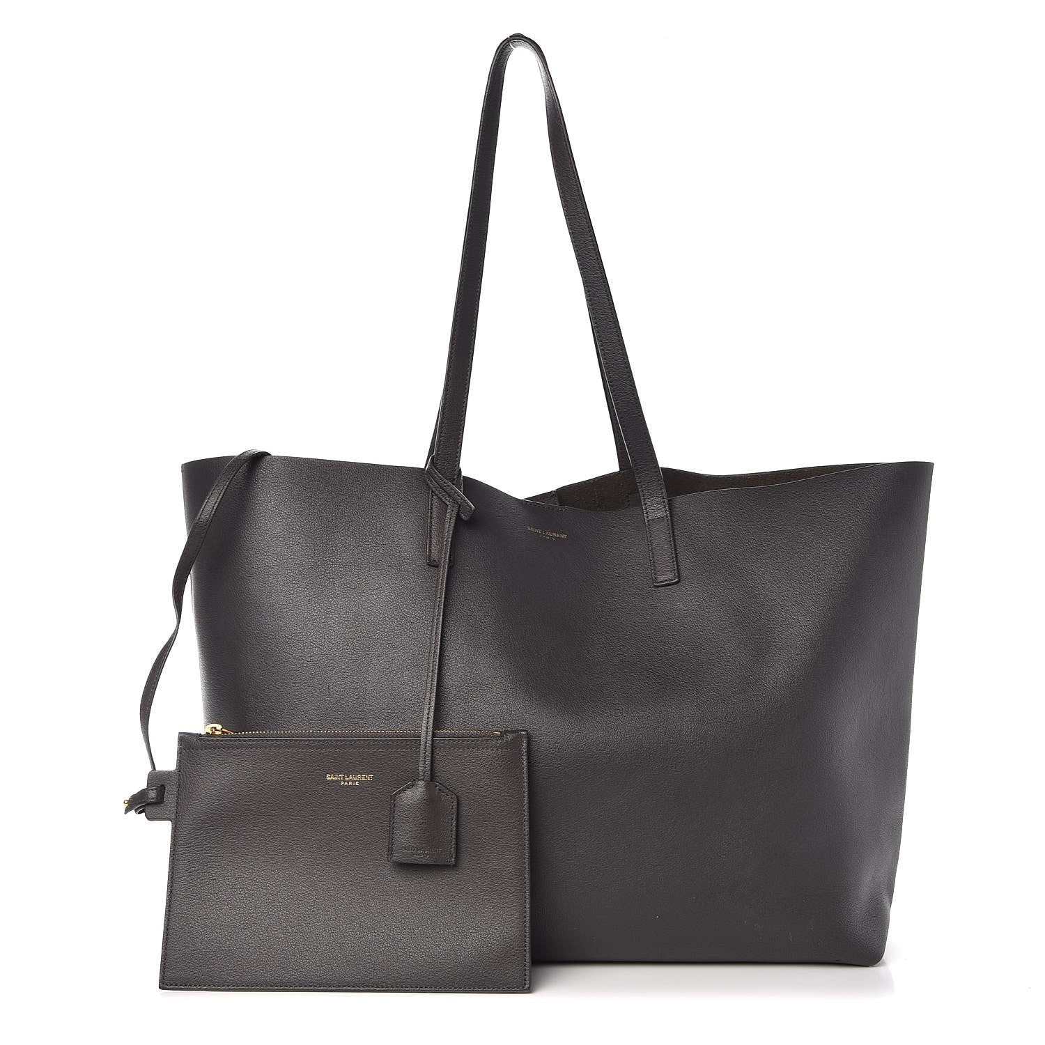 Saint Laurent Calfskin Large Shopping Tote Earth 3 of 12
