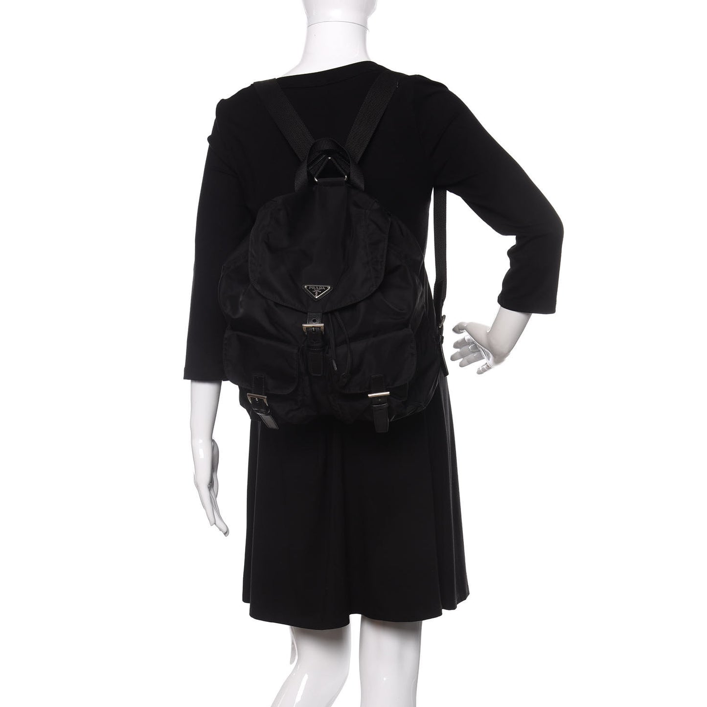 Nylon Vela Medium Backpack Black