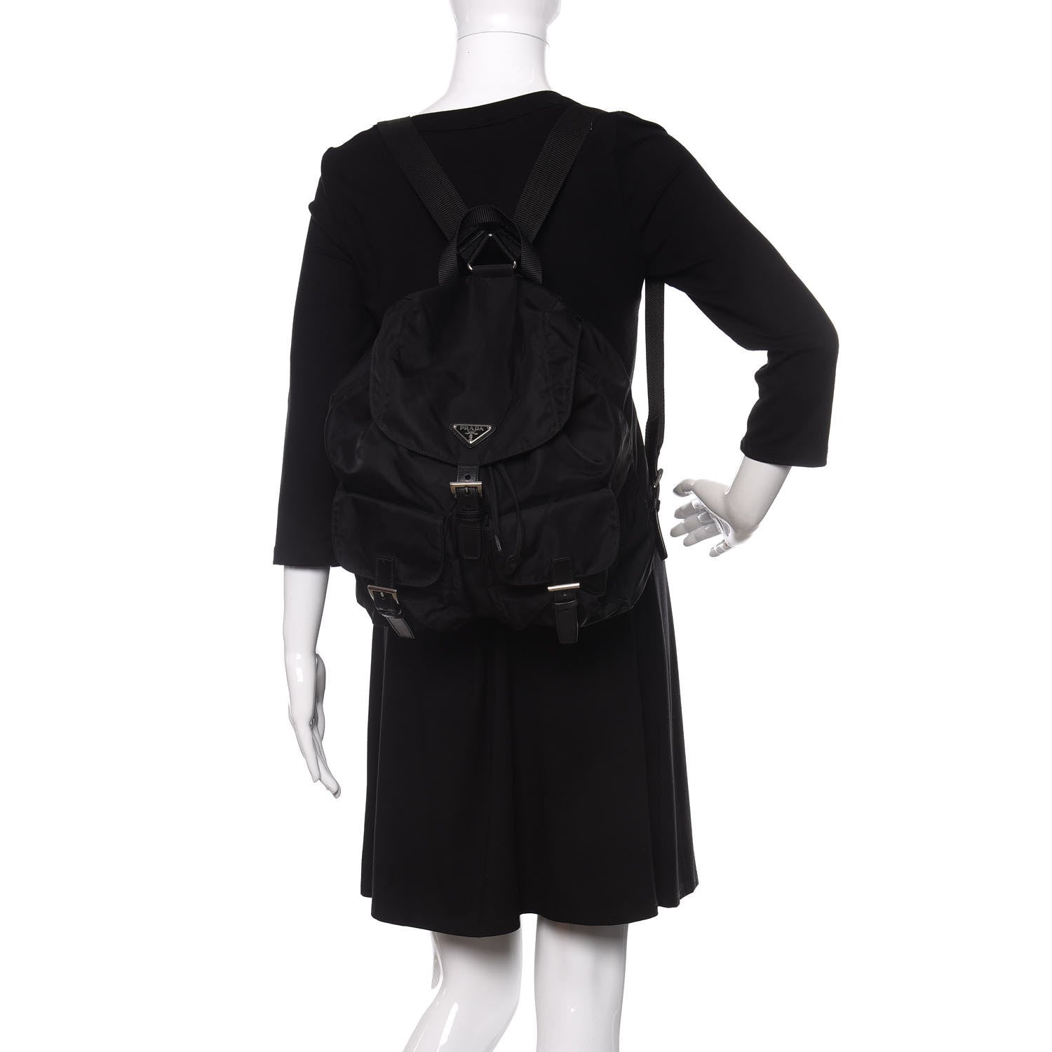 Prada Nylon Vela Medium Backpack Black 2 of 10