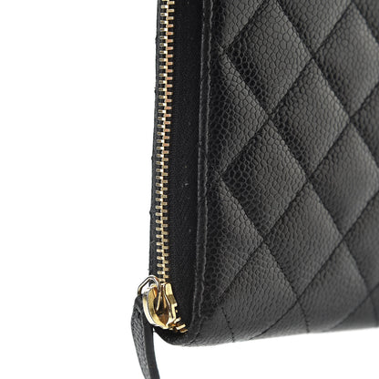 Chanel Caviar Quilted Large Zip Around Organizer Wallet Black 14 of 15