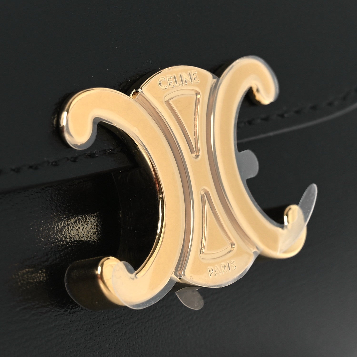 Celine Shiny Smooth Lambskin Small Triomphe Wallet Black 10 of 11