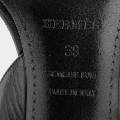 Hermes Nappa Night 70 Slingback Sandals 39 Black 6 of 7