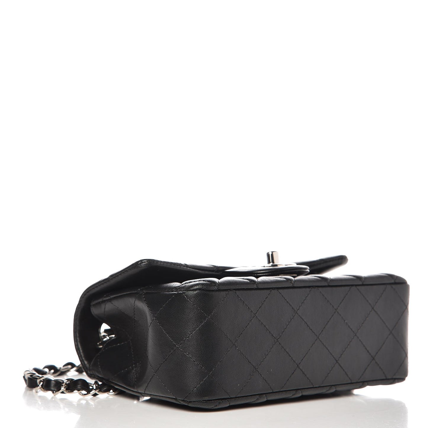 Lambskin Quilted Mini Rectangular Flap Black