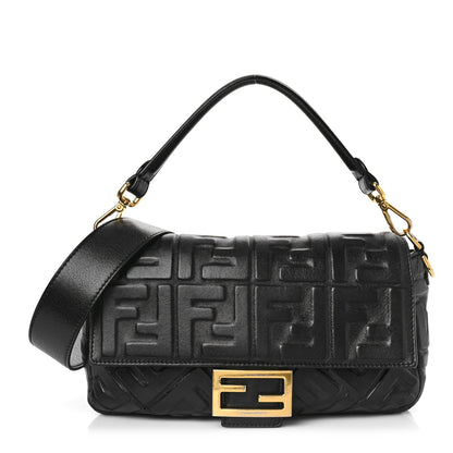 Fendi Nappa FF 1974 Embossed Baguette Black 1 of 8