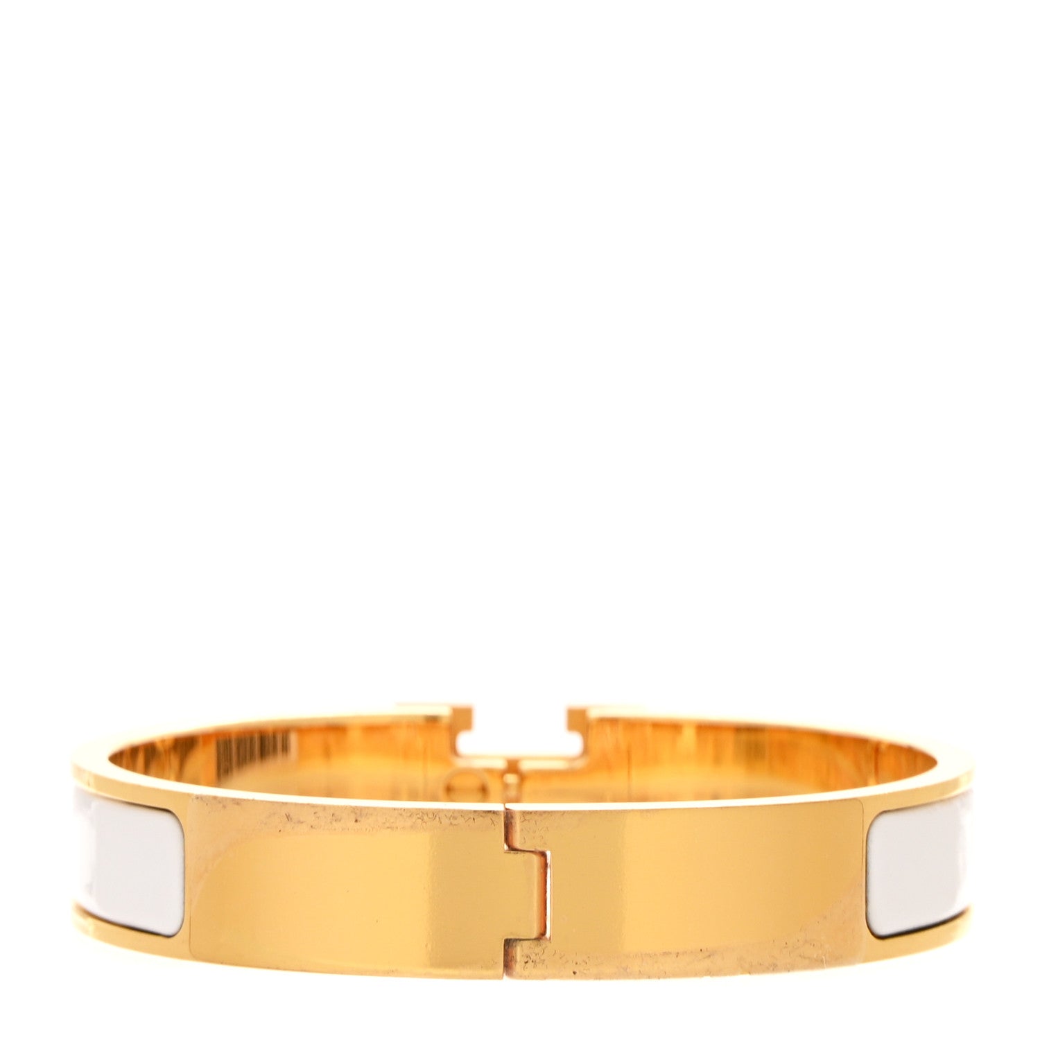 Hermes Enamel Narrow Clic Clac H Bracelet GM White 2 of 4