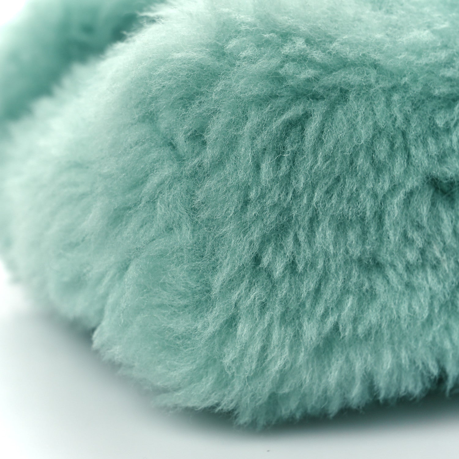 Saint Laurent Shearling Quilted Monogram Loulou Puffer Pouch Clutch Iced Mint 7 of 8