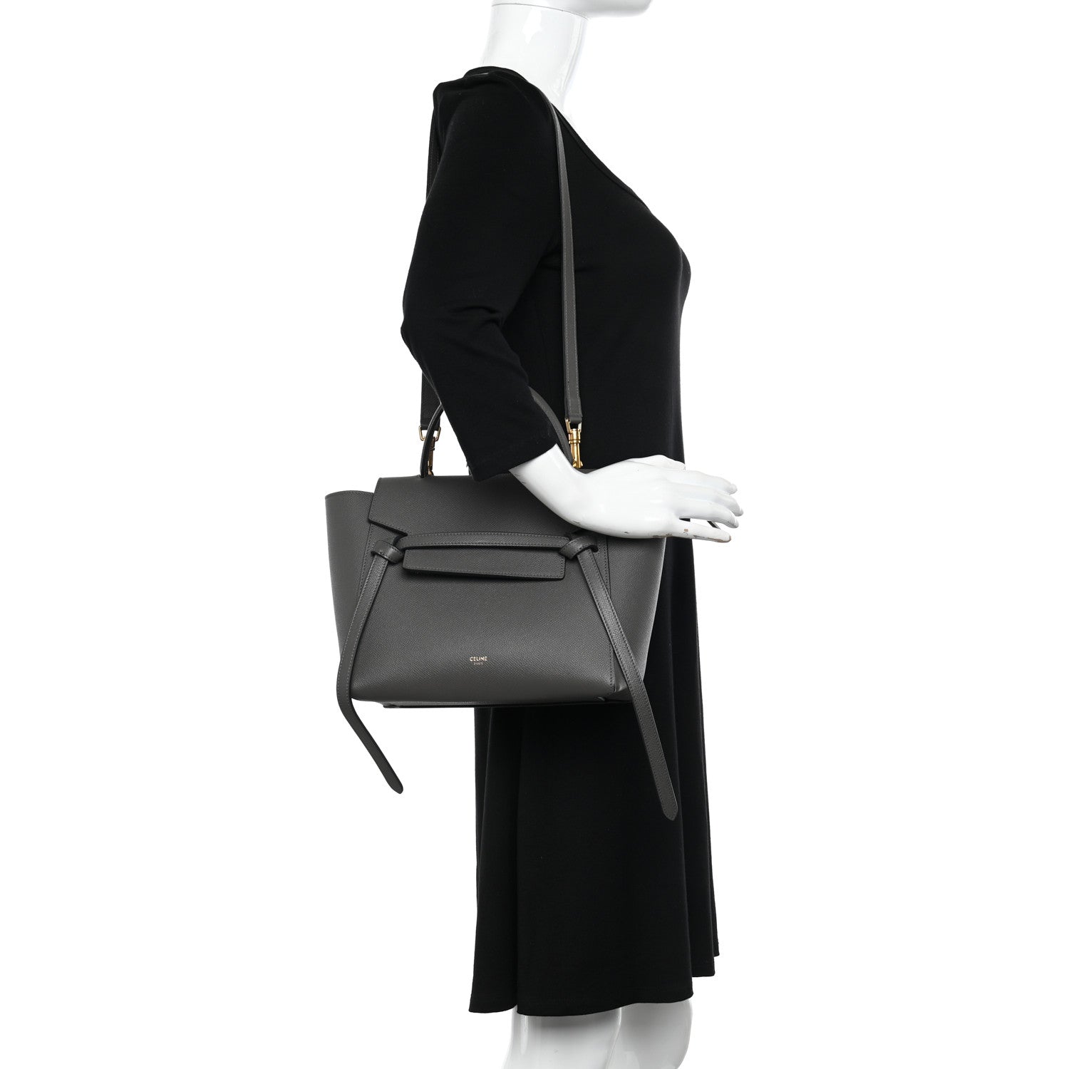 Celine Grained Calfskin Micro Belt Bag Grey 2 of 10