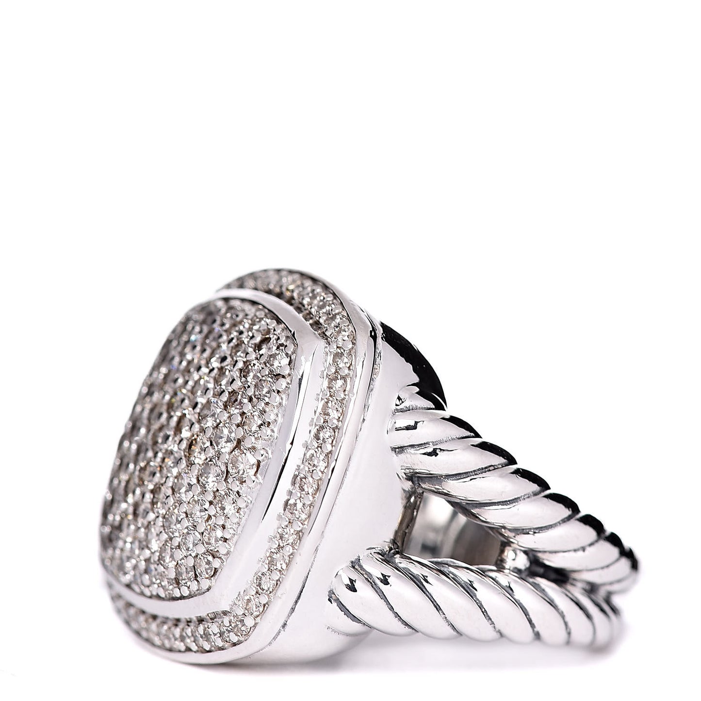 Sterling Silver Diamond 17mm Albion Pave Ring 60 9