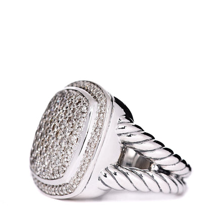 David Yurman Sterling Silver Diamond 17mm Albion Pave Ring 60 9 3 of 5