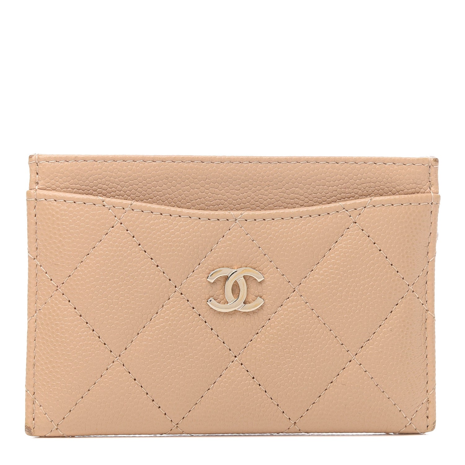 Chanel Caviar Quilted Card Holder Beige 1 of 8