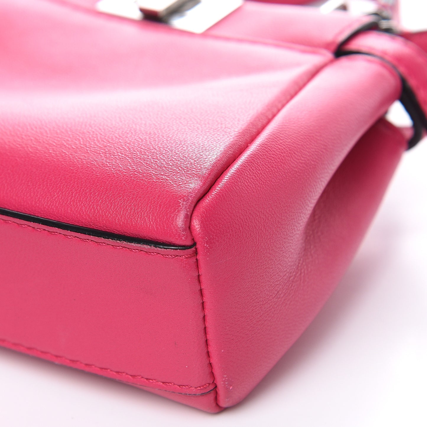 Shiny Nappa Micro Peekaboo Iconic Satchel Fuxia