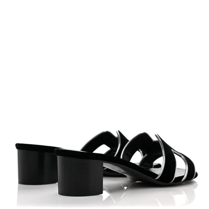 Hermes Velvet Nappa Oasis Sandals 37.5 Argent Vieilli 4 of 10