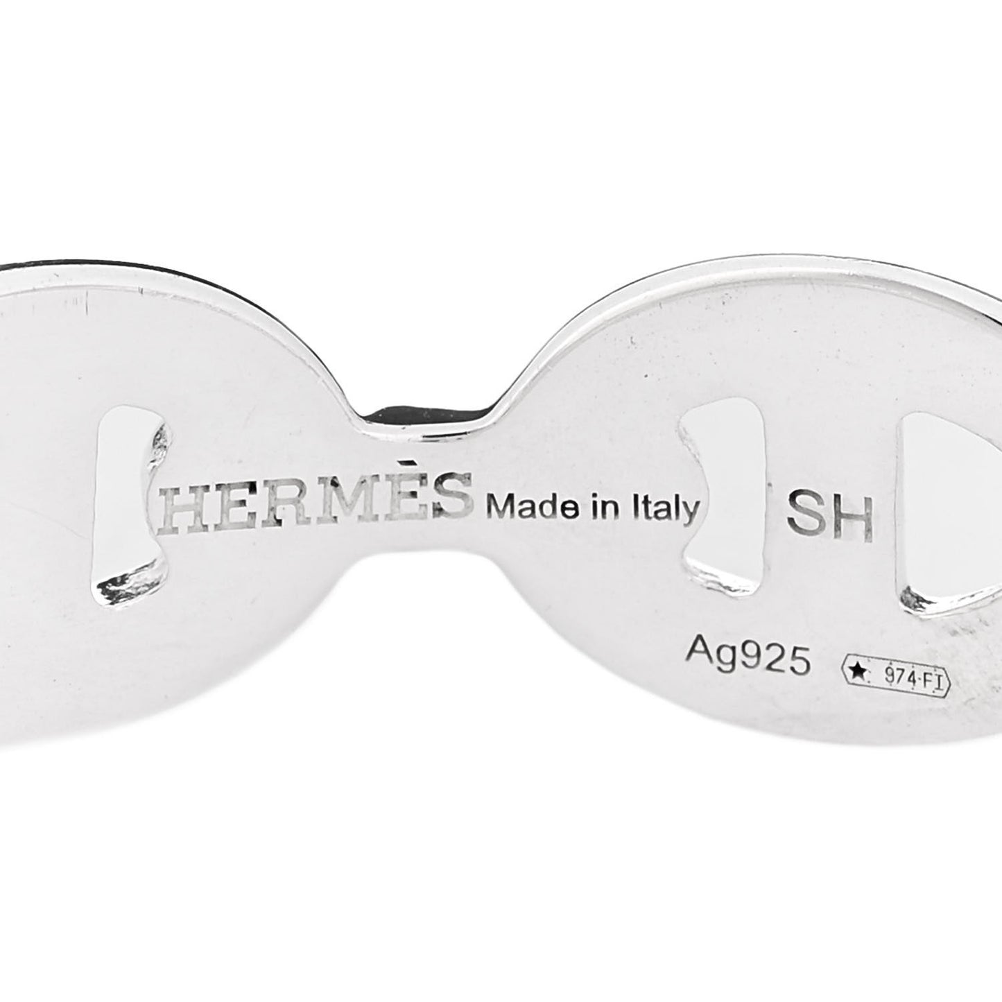 Sterling Silver MM Chaine d'Ancre Enchainee Cuff Bracelet SH