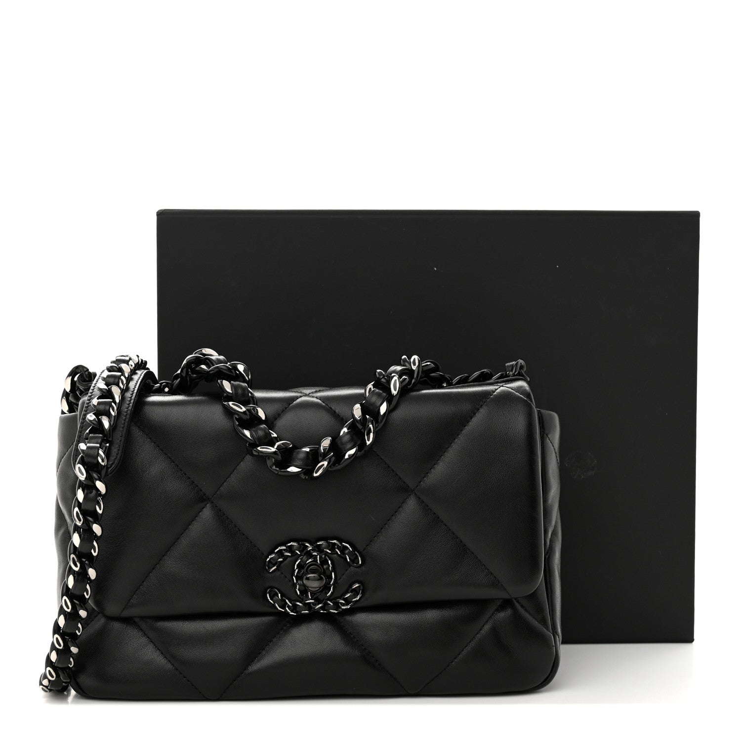 Chanel Lambskin Quilted Medium Chanel 19 Flap So Black 11 of 11