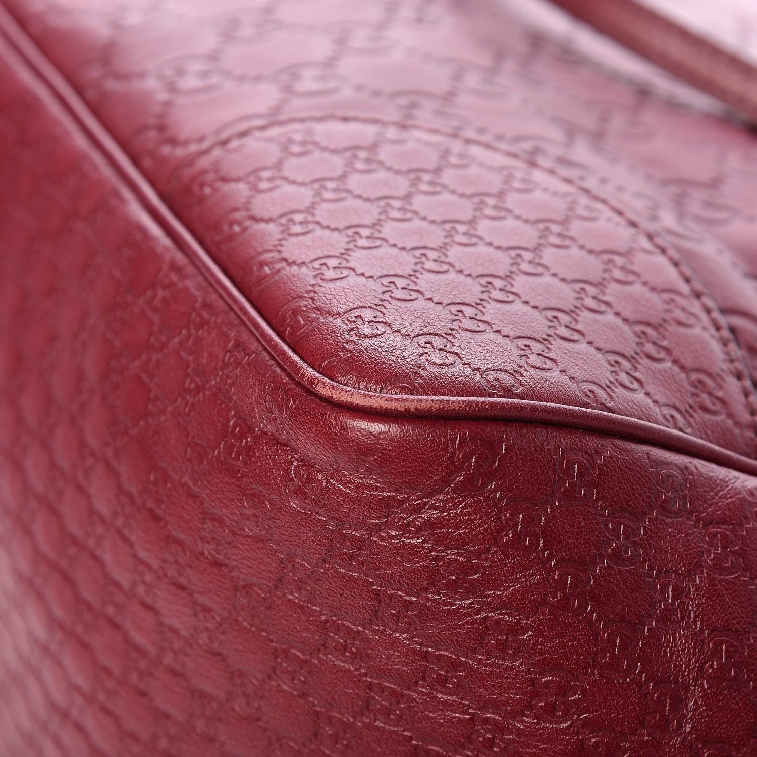 Gucci Guccissima Medium Bree Zippered Tote Classic Ruby 10 of 10