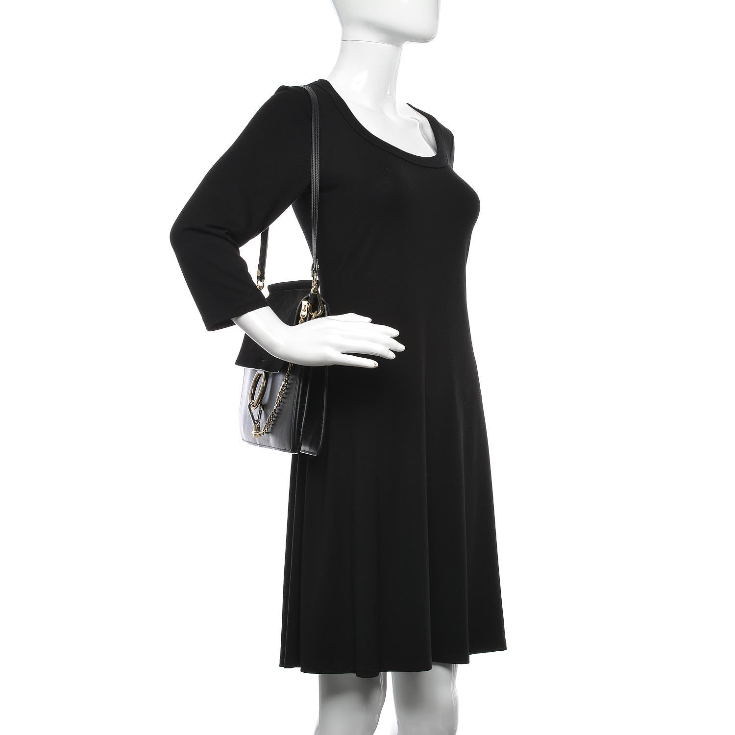 Chloe Suede Calfskin Medium Faye Shoulder Bag Black 2 of 8