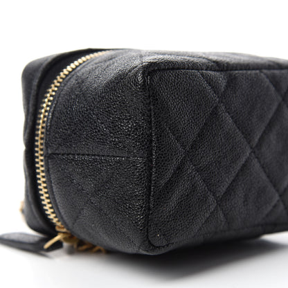 Chanel Caviar Quilted Mini Top Handle Vanity With Chain Black 6 of 11