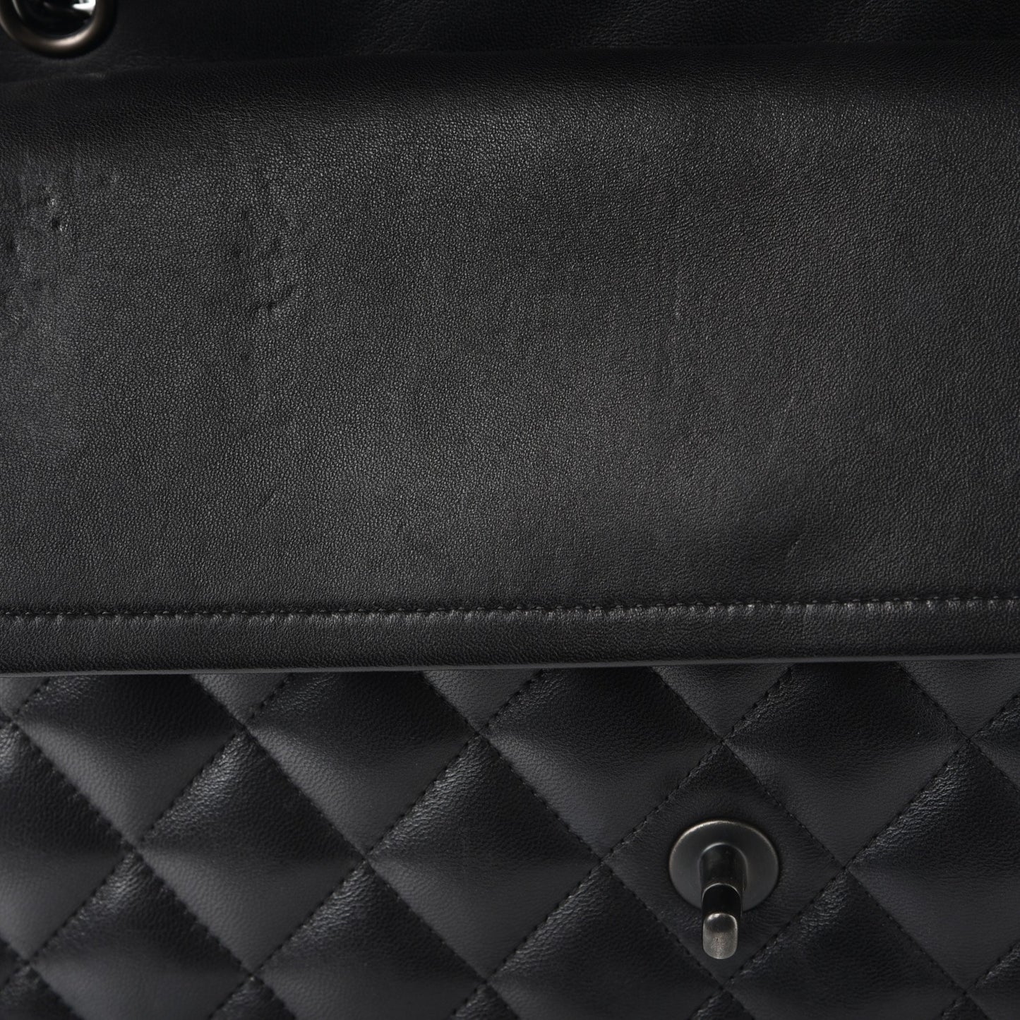 Lambskin Quilted Jumbo Double Flap So Black