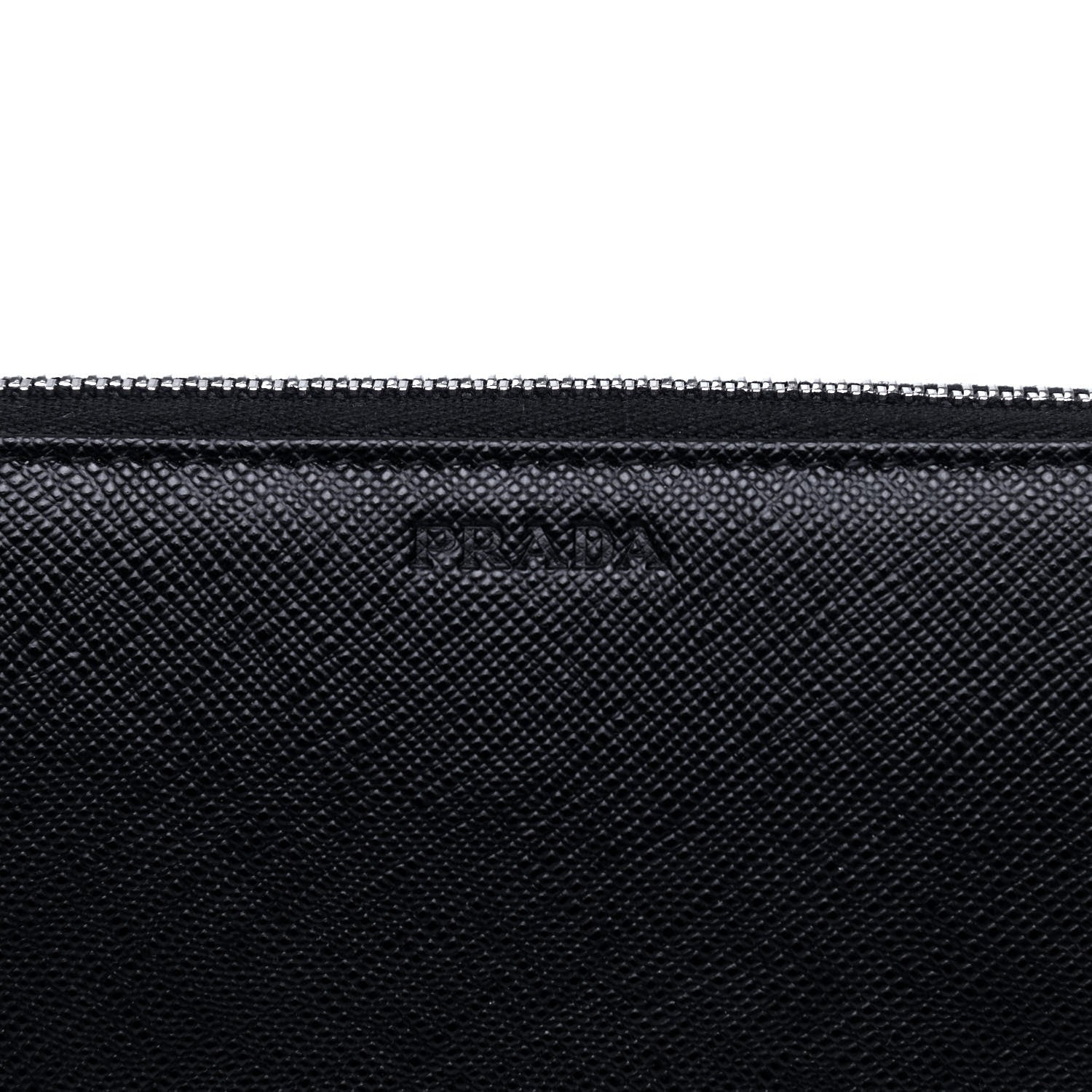 Prada Saffiano Zip Around Wallet Black 7 of 7