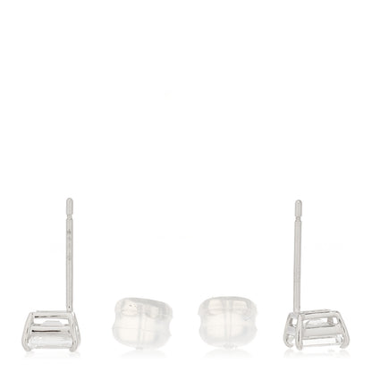 Parker & West by FASHIONPHILE Platinum Diamond .63ct Emerald Cut Solitaire Earrings 3 of 6