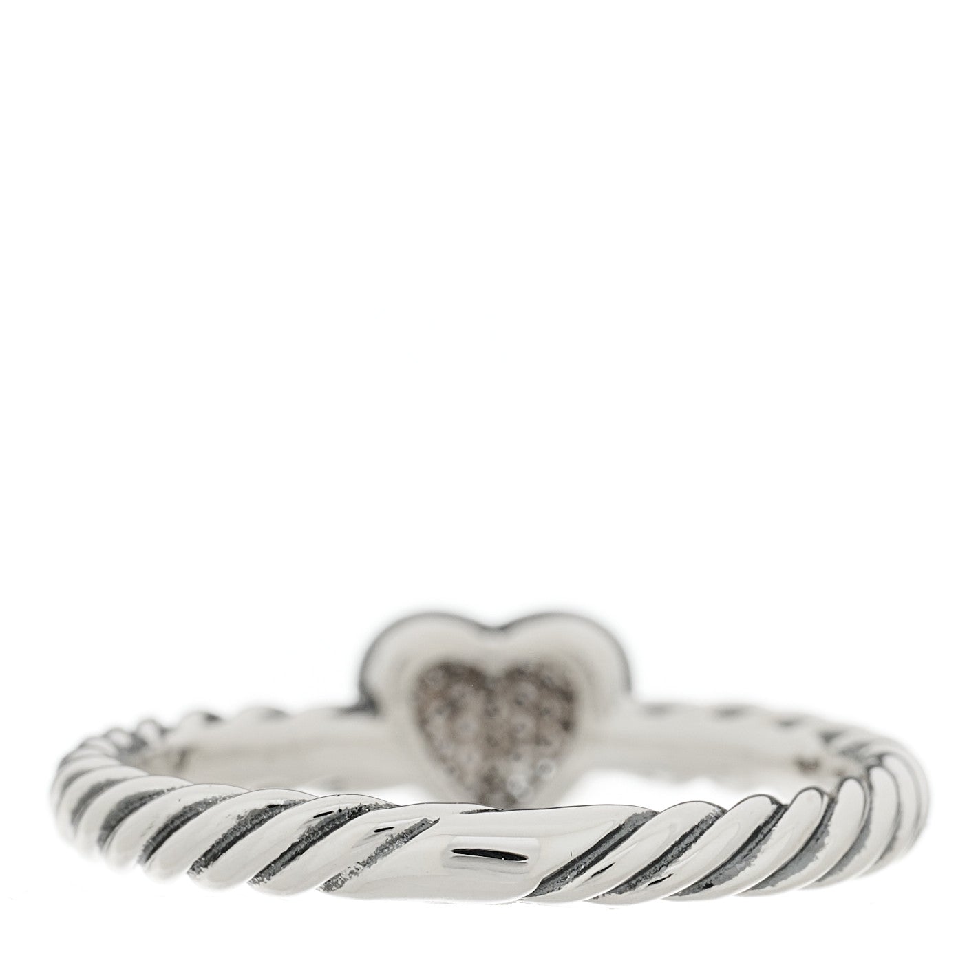 Sterling Silver Diamond Cable Classics Heart Ring 50 5.5