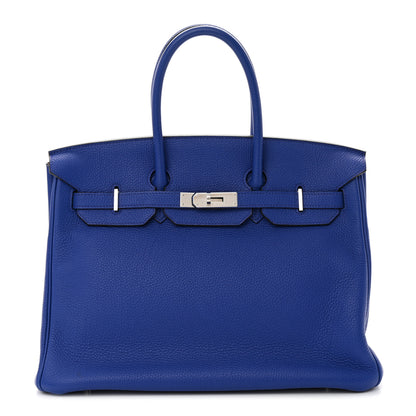Hermes Togo Horseshoe Birkin 35 Bleu Electrique Magnolia 1 of 10